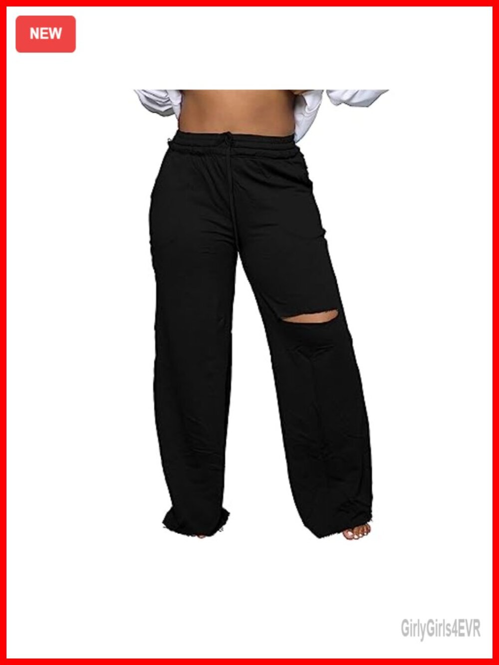 Wide Leg Sweatpants Polyester Spandex Drawstring Casual Running Pants